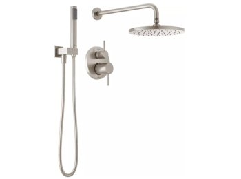 Modern Two Handle Single Function Shower System in SpotShield Brushed Nickel