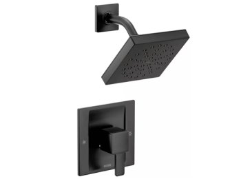 90 Degree One Handle Single Function Shower Faucet in Matte Black (Trim Only) 1.75 GPM