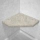 San Michele Travertine Corner Hexagon Shower Seat, Bracket & Supertach