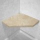 White Travertine Corner Hexagon Shower Seat, Bracket & Supertach
