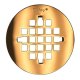 4 inch Flat Drain Cover in Polished Brass