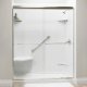 Liquid Accents Shower Door 48 X 76 Brushed Nickel W/ 1/4 Clear Glass, Two Towel Bars And Two Knobs