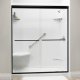 Liquid Accents Shower Door 48 x 76 Matte Black with 1/4 Clear Glass, Two Towel Bars and Two Knobs