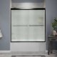 Liquid Accents Shower Door 60 x 62 Matte Black with 1/4 Rain Glass, Two Towel Bars