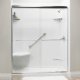 Liquid Accents Shower Door 54 x 70 Chrome with 1/4 Clear Glass, Two Towel Bars and Two Knobs