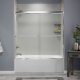 Liquid Accents Shower Door 60 x 62 Chrome with 1/4 Clear Glass, Two Towel Bars