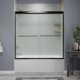 Liquid Accents Shower Door 60 x 62 Matte Black with 1/4 Frost Glass, Two Towel Bars and Two Knobs