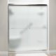 Liquid Accents Shower Door 60 x 70 Chrome with 1/4 Frost Glass, Two Towel Bars and Two Knobs
