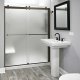 Liquid Accents 60X74 Denali Double Slider Shower Door, Oil Rubbed Bronze, 5/16 inch Frost Glass