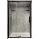 Liquid Accents Aries Adjustable Door- 33 inch To 35 inch x 72 inch Matte Black, 1/4 inch Clear, Ladder Pull Handle
