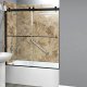 Liquid Accents Denali Shower Door Barn-Style Double Slider 60X62 Matte Black W/ 5/16 inch Clear Glass