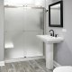Liquid Accents 60X74 Denali Shower Door Barn-Style Double Slider, Brushed Nickel, 5/16 inch Frost Glass