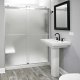 Liquid Accents 60X74 Denali Shower Door Barn-Style Double Slider, Chrome, 5/16 inch Frost Glass