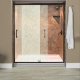 Liquid Accents Everest Shower Door 48X70 Oil Rubbed Bronze W/ 1/4 Rain Glass, (2) Vertical Handles