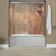 Liquid Accents Everest Shower Door 60X62 Brushed Nickel, 1/4 inch Clear Glass, (2) Vertical Handles