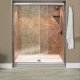 Liquid Accents Everest Shower Door 60 x 70 Chrome with 1/4 Clear Glass, (2) Vertical Handles