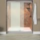 Liquid Accents Everest Shower Door 60 x 70 Chrome with 1/4 Frosted Glass, (2) Vertical Handles