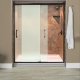 Liquid Accents 60X70 Everest Shower Door, Oil Rubbed Bronze, 1/4 inch Frosted Glass, (2) Vert. Handles