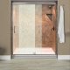 Liquid Accents Everest Shower Door 60 x 76 Brushed Nickel with 1/4 Rain Glass, (2) Vertical Handles