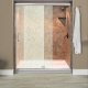 Liquid Accents Everest Shower Door 60 x 76 Chrome with 1/4 Rain Glass, (2) Vertical Handles