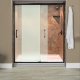 Liquid Accents Everest Shower Door 60 x 76 Matte Black with 1/4 Frosted Glass, (2) Vertical Handles
