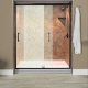 Liquid Accents Everest Shower Door 60 x 76 Matte Black with 1/4 Rain Glass, (2) Vertical Handles