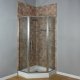 Liquid Accents 35X35 K2 Neo Angle Door, Brushed Nickel, 1/4 inch Clear Glass, Vert. Back-To-Back Handle