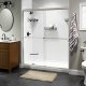 Liquid Accents Alpine Shower Door 60 x 70 Brushed Nickel with 5/16 Clear Glass, Two Towel Bar