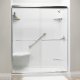 Liquid Accents Shower Door 66 x 70 Chrome with 1/4 Clear Glass, Two Towel Bars and Two Knobs