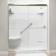 Liquid Accents Shower Door 66 X 70 Brushed Nickel W/ 1/4 Clear Glass, Two Towel Bars And Two Knobs