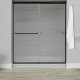 Liquid Accents 60X70 Shower Door, Matte Black, 1/4 inch Corrugated Privacy Glass, 2 Towel Bars & Knobs