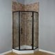 Liquid Accents 35X35 K2 Neo Angle Shower Door, Matte Black, 1/4 inch Clear, Vert. Back-To-Back Handles