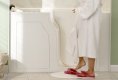 Alexis Gel Coat 29.875X53 Right-Hand, Double Drain, Chrome Bathtub Faucet Soaker Tub- White
