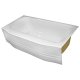 Spray Foam Bathtub Curved Skirt 58 x 32 x 13, White, Right Hand