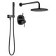 Modern Two Handle Single Function Shower System in Matte Black