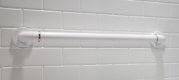 Grab Bar 16 In White w/ Chrome Rings